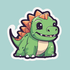 Cute dino. Child dinosaur cartoon character. Kids illustration