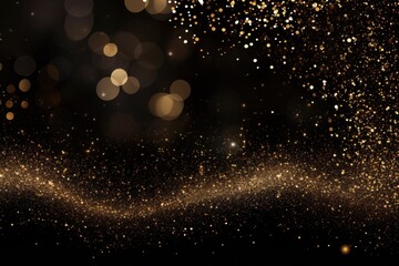 Elegant New Years Eve black and gold glitter background.