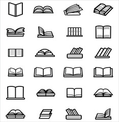 Book icons collection, Book icon set, Vector illustration