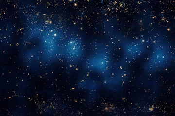 Fotobehang Glittering midnight blue background with starry specks © Jelena
