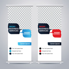 
Modern business stand banner with creative  shapes