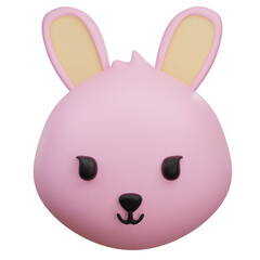 Rabbit Head 3D Illustration