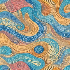waves,wave,doodling,pink,black,red,green,yellow,purple,blue,brown,orange