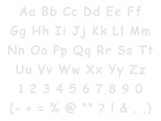 Handwritten letters english alphabet chalk