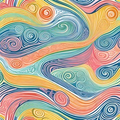 Fototapeta na wymiar waves,wave,doodling,pink,black,red,green,yellow,purple,blue,brown,orange