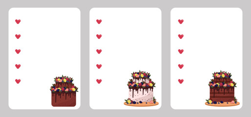 Style note organizer, check list, to do list with chocolate cake with cream and fruits. Printable stylish checklist. Scrapbook, diary, page notebook, daily planner. Ready for print with empty space