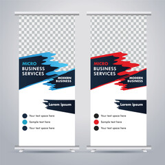 
Modern business stand banner with creative  shapes