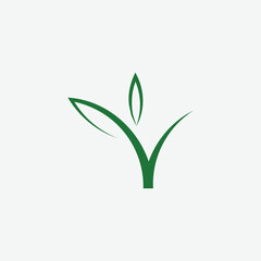 letter V leaf green vegan vegetarian logo design