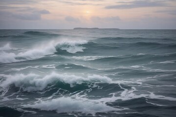 Stormy sea waves
