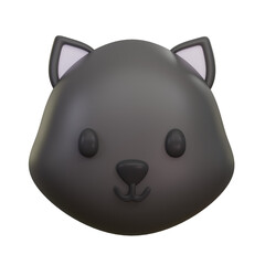 Black Cat Head 3D Illustration © StringLabs