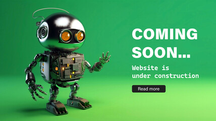 Coming Soon. Website Under Construction page template for website. Page not found.  - obrazy, fototapety, plakaty