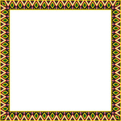 Vector colored square national Indian patterns. National ethnic ornaments, borders, frames. colored decorations of the peoples of South America, Maya, Inca, Aztecs.