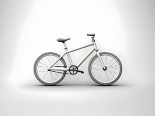 A realistic 3D bicycle isolated on white background, Ai generated eco friendly bicycle, Isolated bicycle on a lighter background