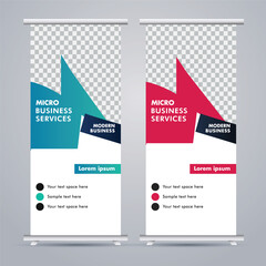 
Modern business stand banner with creative  shapes