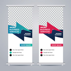 
Modern business stand banner with creative  shapes