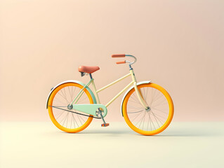 A realistic 3D bicycle isolated on white background, Ai generated eco friendly bicycle, Isolated bicycle on a lighter background