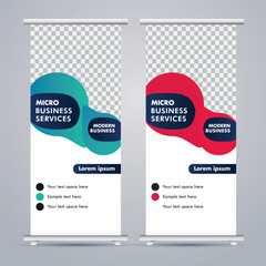 
Modern business stand banner with creative  shapes
