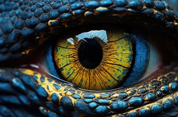 Foto op Aluminium Dragon eye pendant on leather background. Resin craft. © Ruslan Gilmanshin
