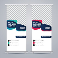 
Modern business stand banner with creative  shapes