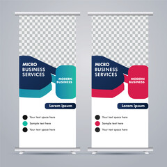 
Modern business stand banner with creative  shapes