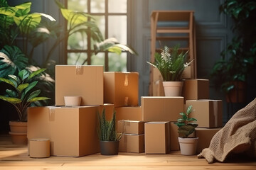 Moving Day: Packed Boxes Ready to Go