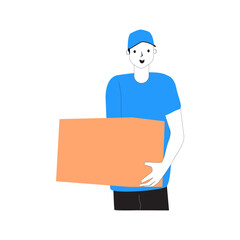 Young male courier Fast service