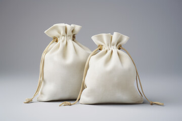 White Silk Fabric Bags with Laces for Jewelry