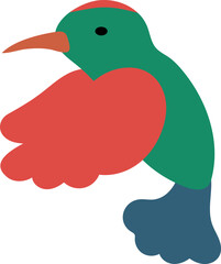 Hummingbird flying illustration