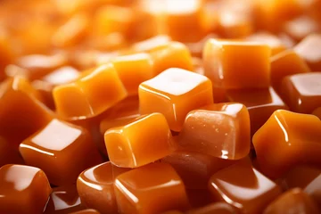 Tuinposter Picture of chewy jelly toffee candies made with generative AI technology © Tetiana
