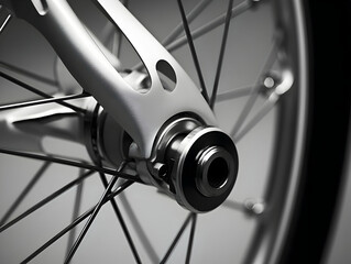 Fototapeta na wymiar Different parts of a bicycle, chain, seat, disk brake, tire, handle and other parts of a bicycle