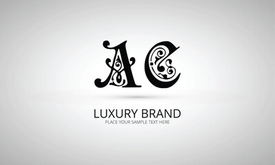  AC initials monogram letter text alphabet logo design
