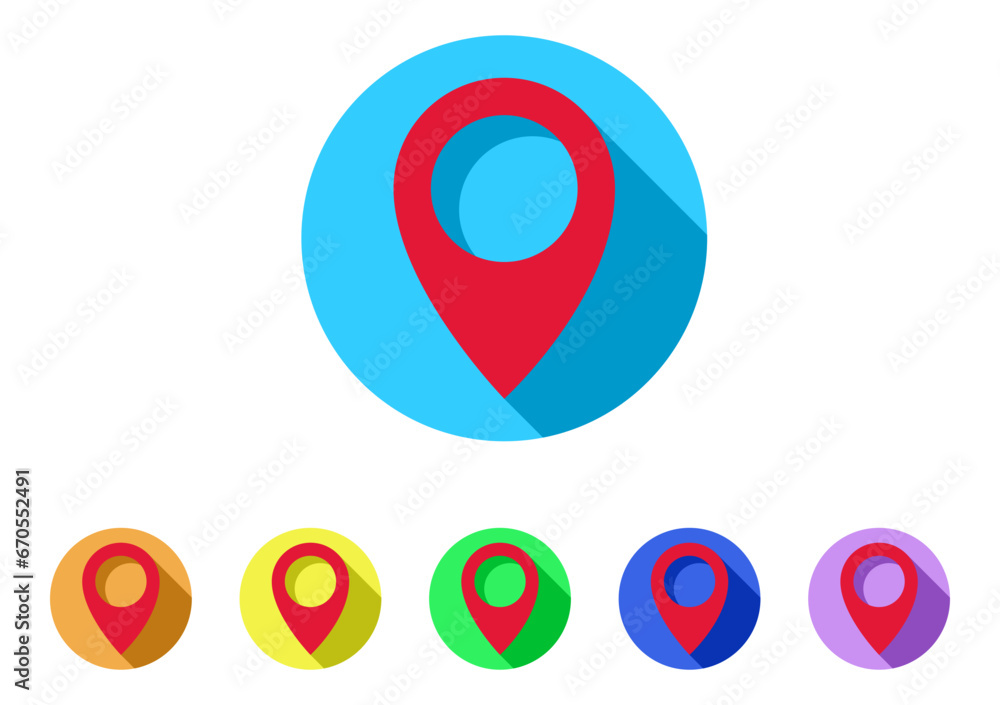 Poster map icons. marker pointer. pin location vector icon. gps navigation symbol.