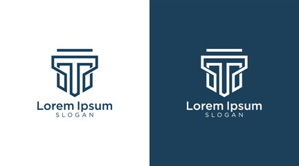 MT logo design template. MT or TM logo monogram icon