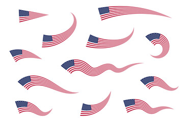 USA flag vector. Modern style United States of America symbol. American banner design element