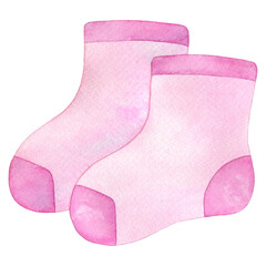 子供用の靴下(ピンク色)のイラスト