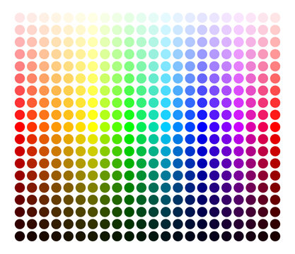 Color palette harmony. Colors shades and lights. Vector template.