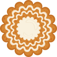 Vector Christmas cookies top view. Collection of ginger cookies. Christmas cookies for happy new year and merry xmas. Traditional cookies every family.