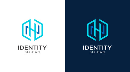 HN logo design. Letter HN or NH logo monogram