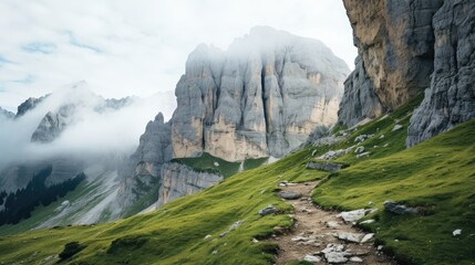 mountain landscape with clouds