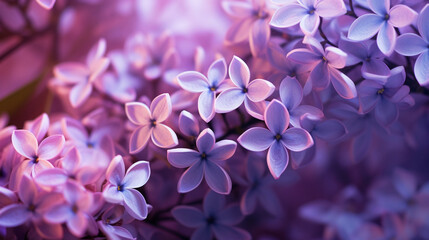 Lilac flowers, macro photo