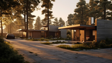 Modern small house for family in lovely enviroment. Easy parking spot in front of house.
