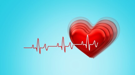 heart wave line of heart beat