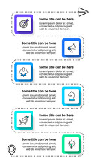 Infographic template. Vertical path with 6 steps