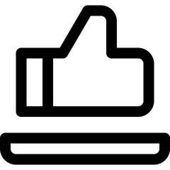 Food review in outline icon. Thumb up, like, rating, gesture, hand