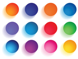 Beautiful colorful circles set of nine. Vector EPS 10