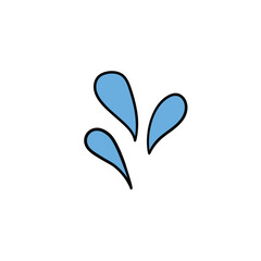 Obraz premium A hand-drawn cartoon icon of a doodle of a drop of water on a white background.