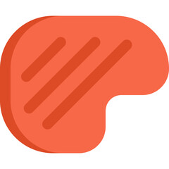 Beef steak in flat  icon. Barbecue, bbq, delicious food, meat