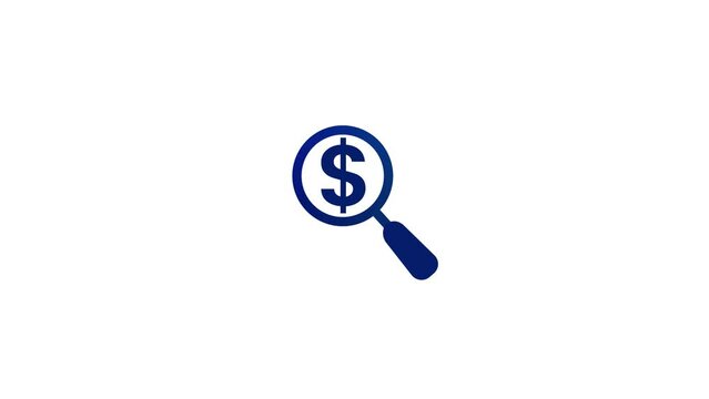 Search Magnifying glass icon on dollar sign animation. k1_1775