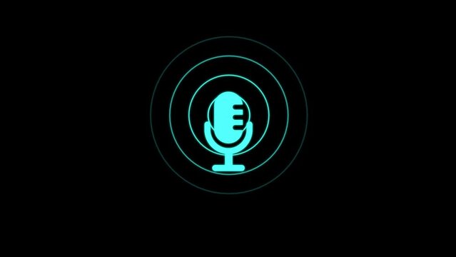 Voice recording microphone signal animation button icon. k1_1763