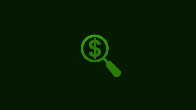Search Magnifying glass icon on dollar sign animation. k1_1778